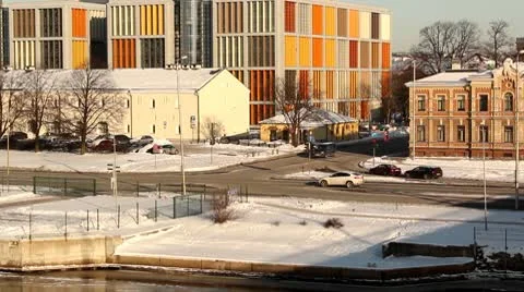 City intersection at riverside DNxHD Stock Footage 10737245