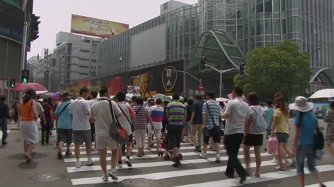 City Intersection Shanghai Stock Footage 972416