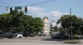 City Intersection With Stop Light - Trees Building And Clouds 1080P Time Laps HD Footage