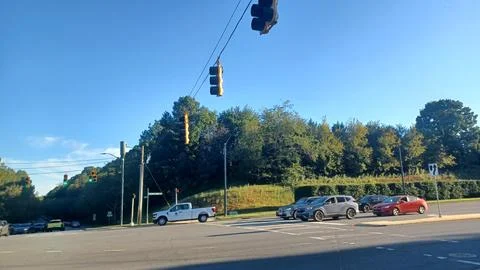 City intersection with traffic lights Stock Photos