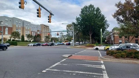 City intersection with traffic lights Stock Photos