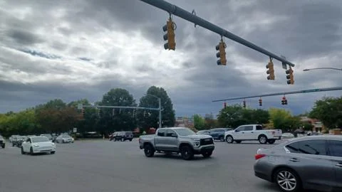 City intersection with traffic lights 写真素材