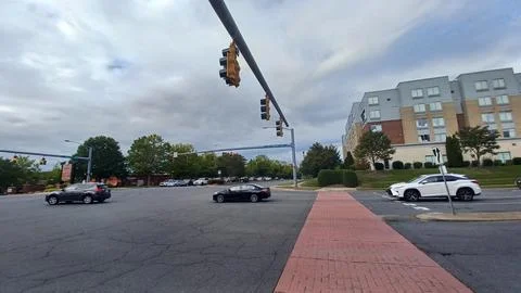 City intersection with traffic lights 写真素材