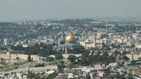 City of Jerusalem Panorama Al Aqsa Mosque Holy Land Stock Footage 59792643