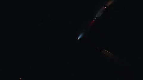 City junction at night without a single lamppost top view Stock Footage 248360051