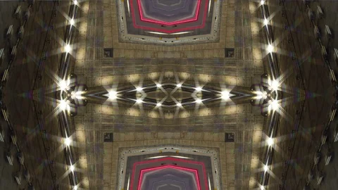 City in kaleidoscope pattern Stock Footage 88699073