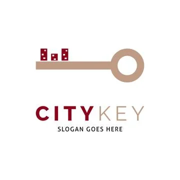 City Key Icon Vector Logo Template Illustration Design Stock Illustration