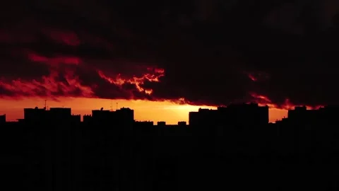 City of Kiev. red sunset with clouds. timelapce Stock Footage 247499654