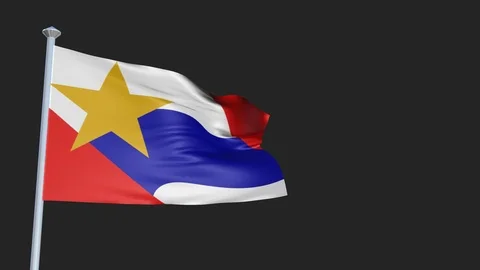 City Of Lafayette - Loopable 3D flag animation with Alpha Channel and Transpa Stock-Footage 90969888