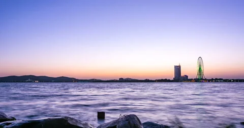 The city lake timelapse Stock Footage