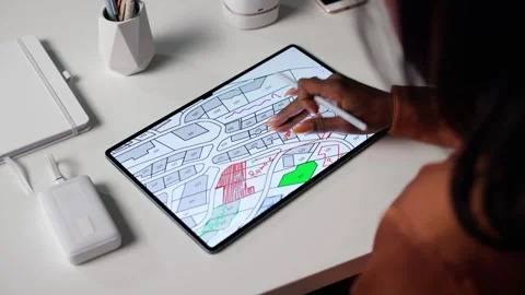 City Land Plot Cadastre Map Urban Survey Development Business Vídeos de archivo 320263871