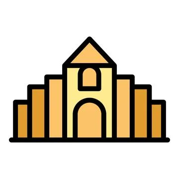 City landmark icon vector flat Stock Illustration