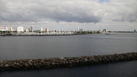 City landscape along the ocean side Stock Footage 82964245