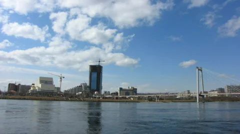 City landscape with clouds 1 Stock Footage 699341