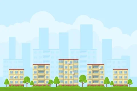 City landscape Stock Illustration