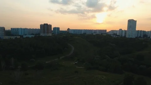 City landscape with modern buildings. Stock Footage
