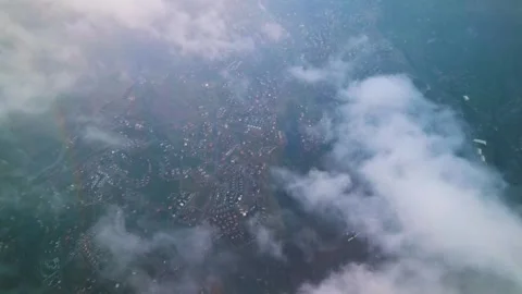 City Landscape Under Rainy Cloud Cover Stock Footage 333338220