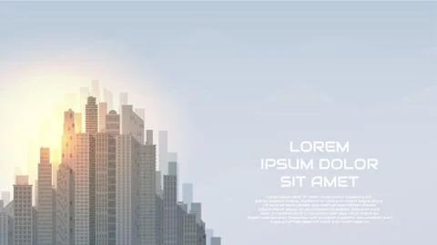 City landscape vector illustration Stock Illustration