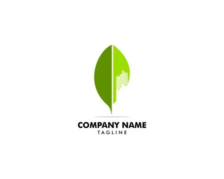 City leaf logo Illustrazione stock