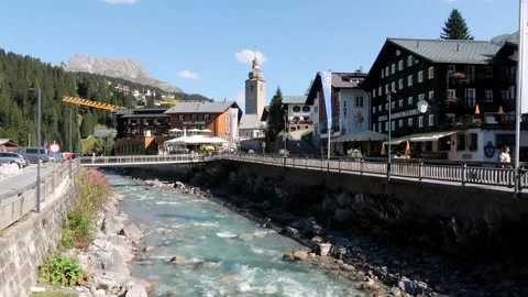The city of Lech in Austria Stock Footage 139387555