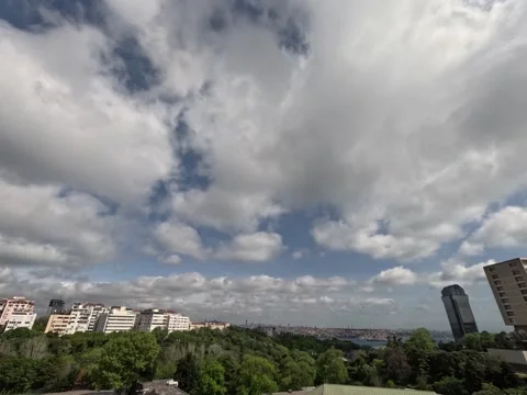 City Life Clouds Sun Light Time-Lapse Nature Cityscape Background Stock Footage 339940988