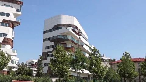 City Life residential area in Milan, Italy Stock Footage