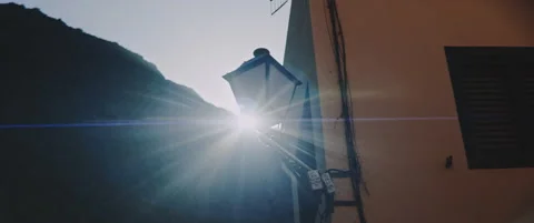 City light in a mediterranean flaring Stock Footage 202267294