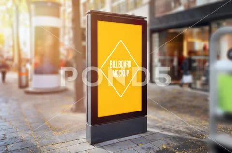 City light poster outdoor advertising mockup PSD-Vorlage