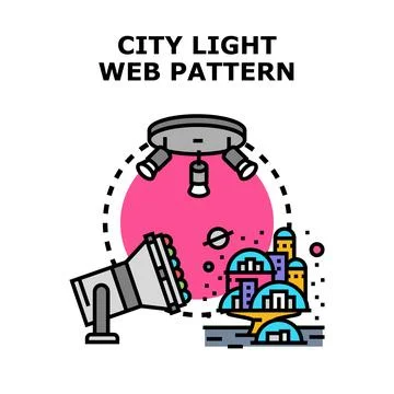 City light web pattern concept drawing Stock Illustration