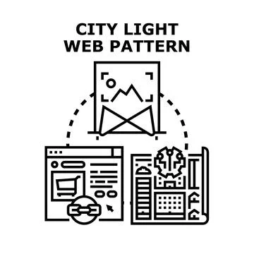 City light web pattern development concept vector Stock Illustration