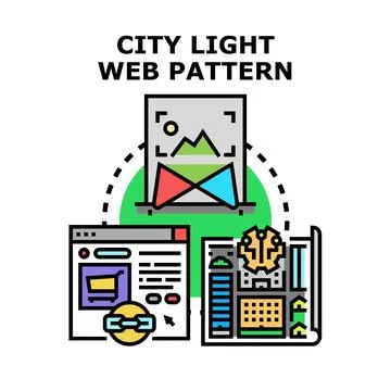 City light web pattern development concept vector 库存插图