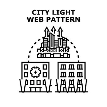 City light web pattern digital technology network concept Stock-Illustration