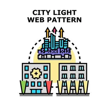 City light web pattern digital technology network concept Stock-Illustration