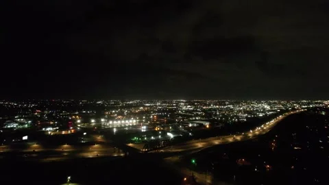 City with lighting storm Stock Footage 240221471