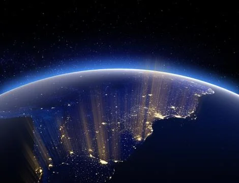 City lights. 3d rendering 스톡 일러스트