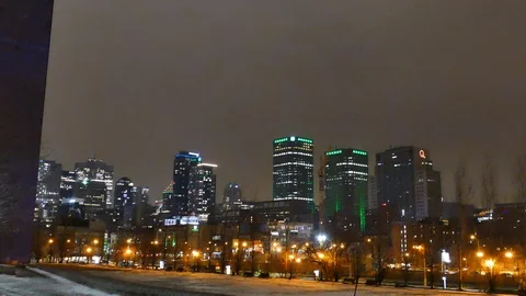 City with lights during the night Stock Footage 125554576