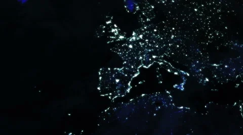 City Lights On Earth From Space Video stock 44694914
