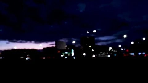 City lights at night in blur. Night city, cars, lights, background, abstract. Stock Footage 318219081
