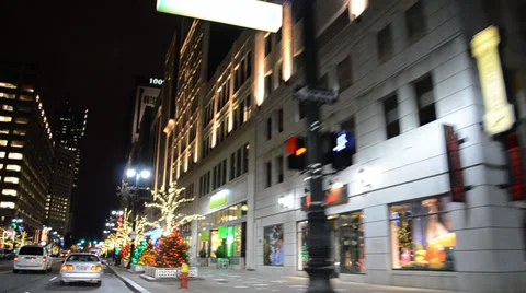 City lights at Night Stock Footage 36069205