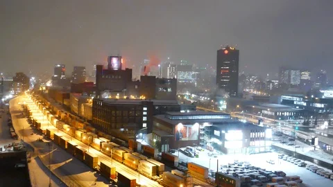 City with lights at night Stockbeeldmateriaal 125550722