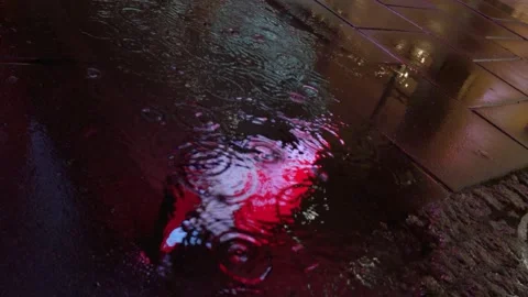 City lights reflected in pool Stock Footage 147348061