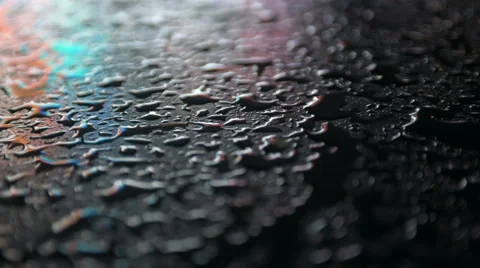 City lights reflected in raindrops on a rainy night Video stock 42687985