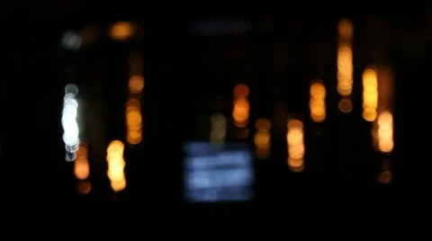 City lights reflection on water Stock Footage 10572745