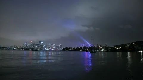 City lights time lapse Sydney Australia 4K Stock Footage 143372889