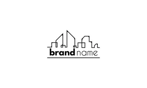 City Line Black Abstract vector logo design イラスト素材