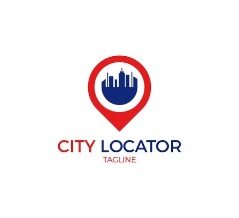 City locator vector logo template design Illustrazione stock