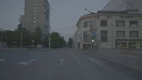 City Lockdown - Empty Soviet Army Street at Covid 19 Stock Footage 160426397