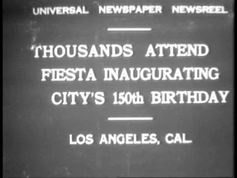The city of Los Angeles celebrates it’s 150 birthday with a fiesta and parade, Stock Footage