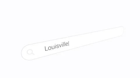 City Of Louisville In The Browser Interface. Close-up Shot Stock Footage 334371637