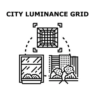 City luminance grid measuring light conditions concept Stock Illustration